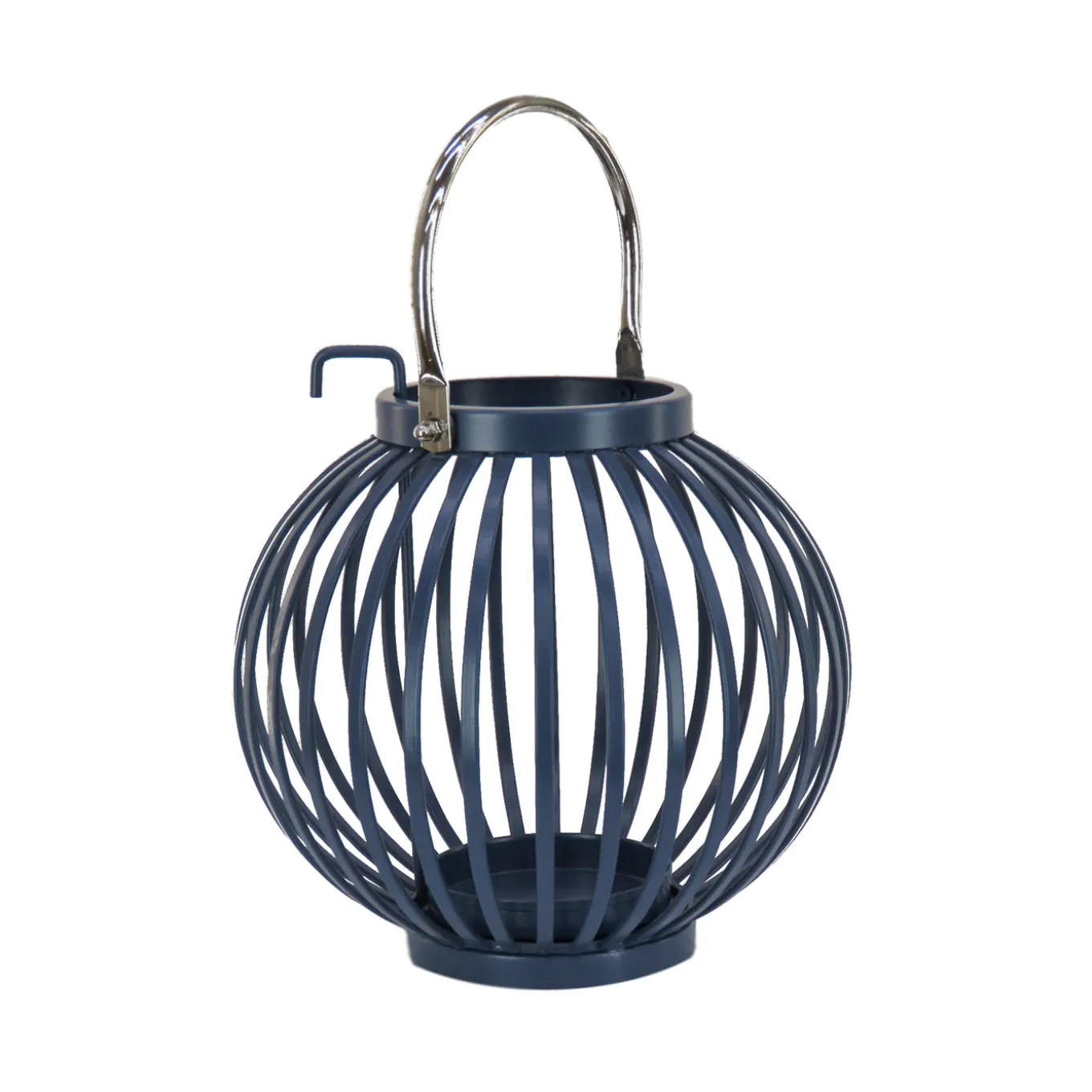 10 in. Modern Design and Finish Dark Blue Outdoor Lantern Candleholder