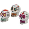 3 in. 3-Pack Halloween Ghost Day of the Dead Decorated Skulls