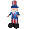 48 in. Patriotic Inflatable Decoration, Blue Uncle Sam wearing Red White and Blue Suit and Hat