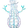 48 in. Pre Lit Iridescent Snowman Decoration, Cool White LED Lights