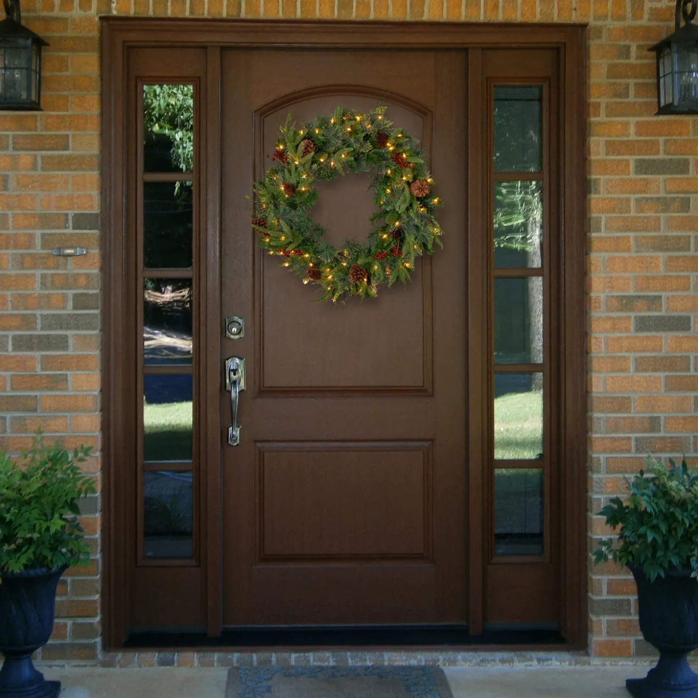 30 in. Pre-Lit Colonial Fir Wreath with Clear Lights