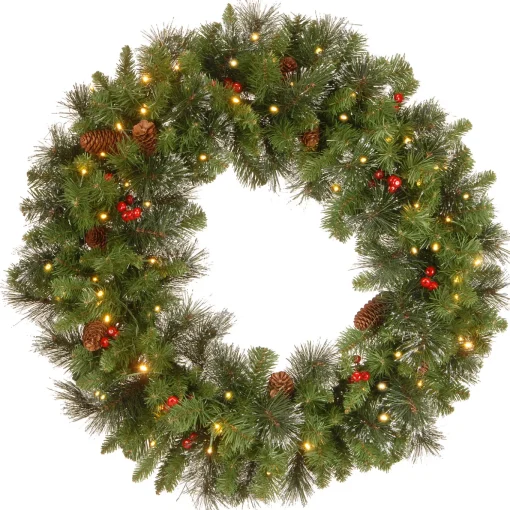 30 in. Pre-Lit Crestwood Spruce Wreath with Twinkly LED Lights