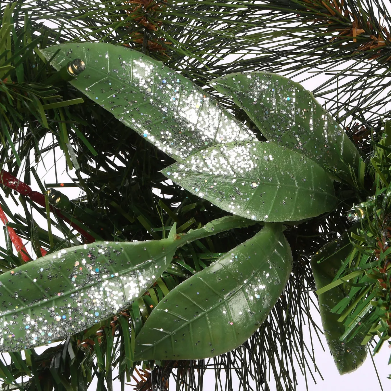 30 in. Pre-Lit Frosted Pine Berry Wreath with LED Lights