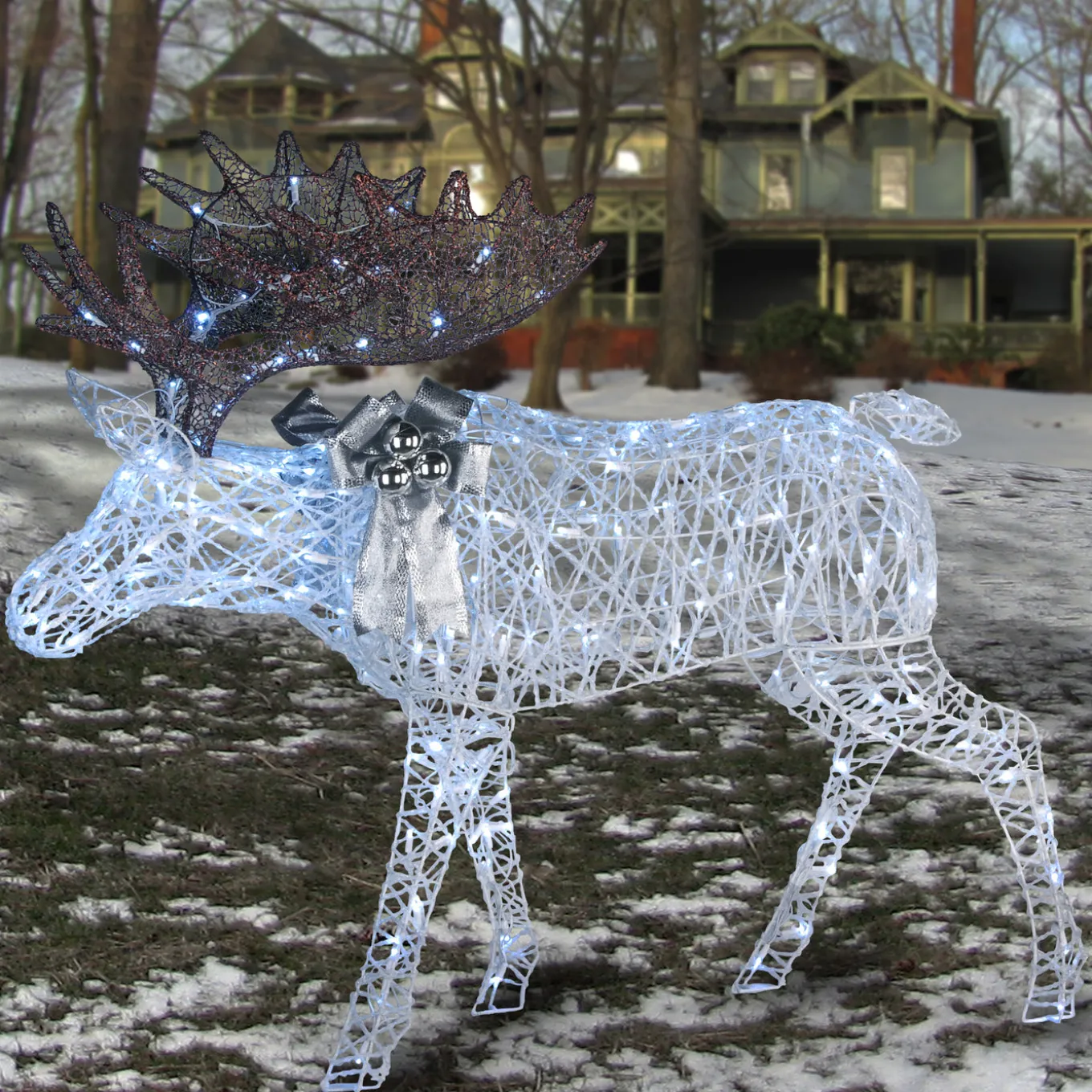 50 in. Pre-lit Moose Decoration