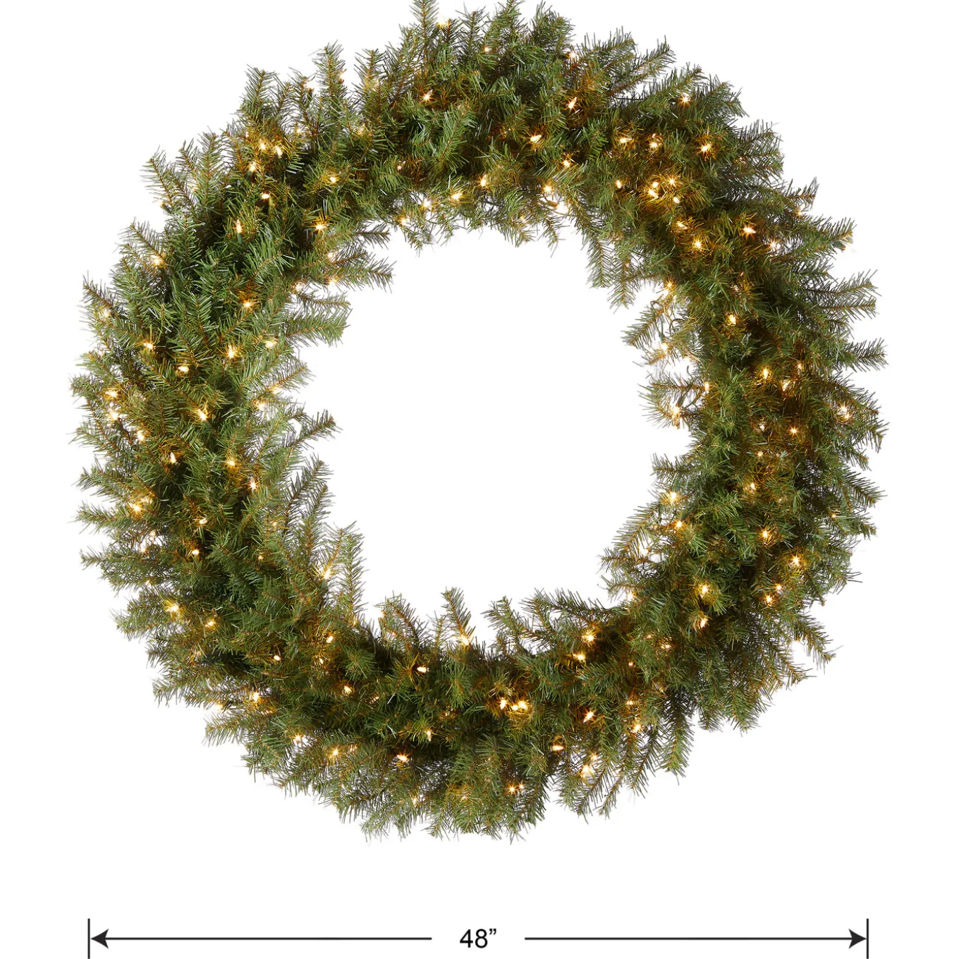 48 in. Pre-Lit Norwood Fir Wreath with Clear Lights