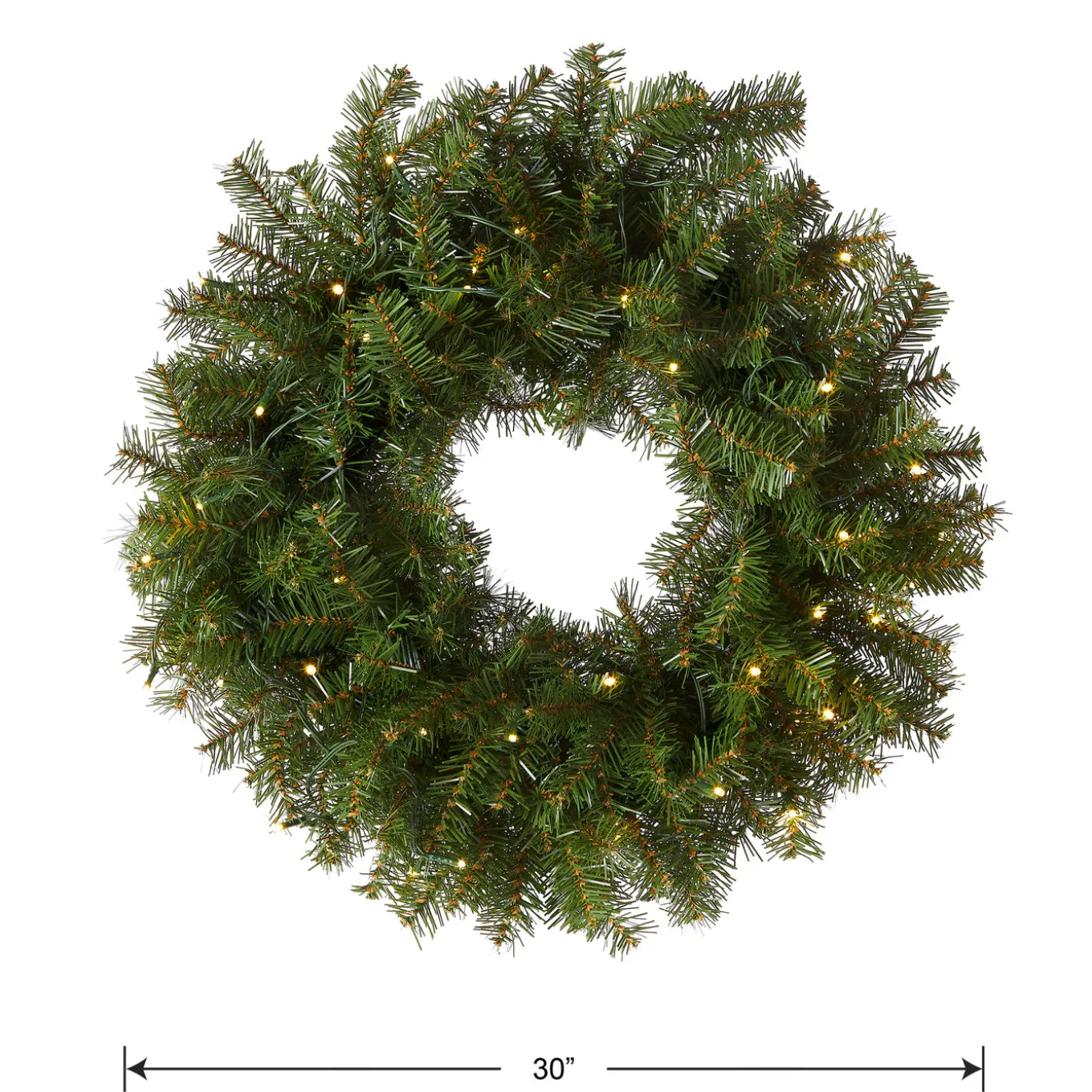 30 in. Pre-Lit Norwood Fir Wreath with LED Lights