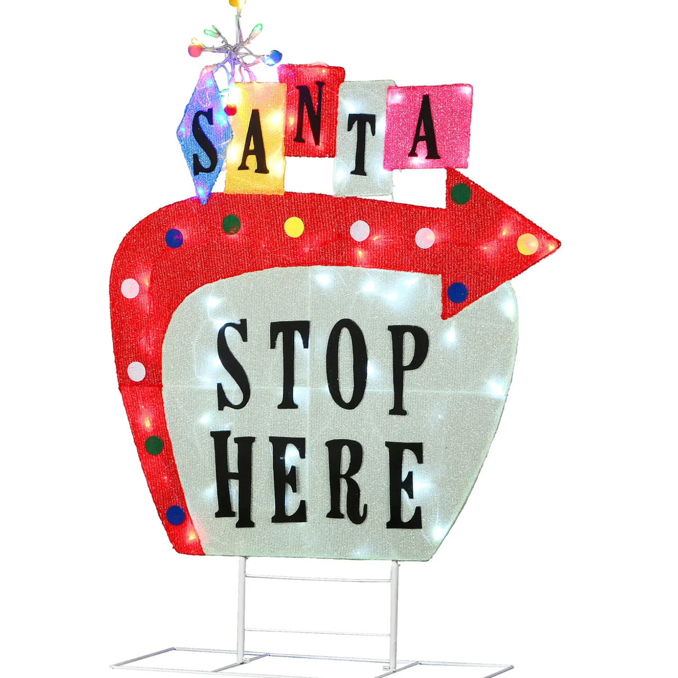 50 in. Pre-Lit Vintage Vegas Santa Sign