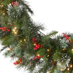 48 in. Pre-Lit Wintry Pine Wreath with Clear Lights