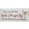 16 in. Santa's Key Tabletop Ornate Christmas Sign, White and Red