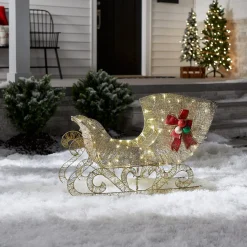 38 in. Santas Sleigh with LED Lights