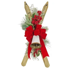 28 in. Ski's with Pine and Berry Plastic Swag