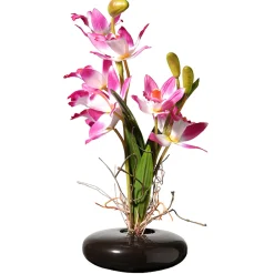 10 in. Spring Pink Orchids Flower Pot