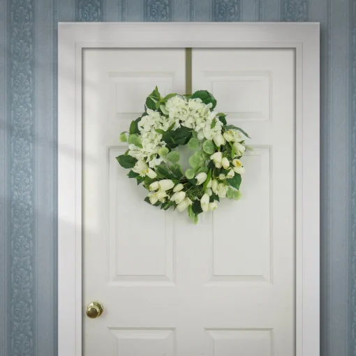 22 in. Spring Wreath with Tulip and Buttercup Blooms