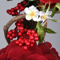 20 in. Valentine's Floral Heart Red Roses Wreath