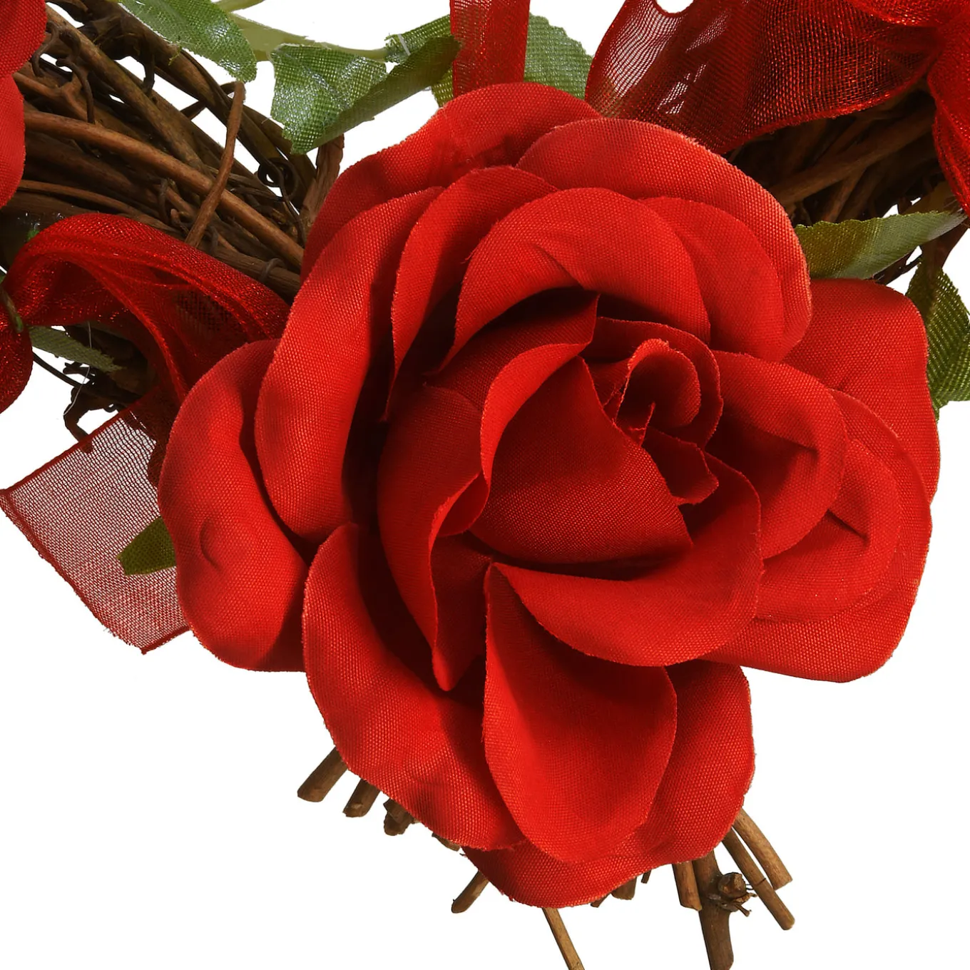 16 in. Valentine's Floral Heart Rose Wreath