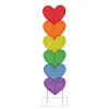 63 in. Valentine's Stacked Rainbow Hearts Decoration with LED Lights