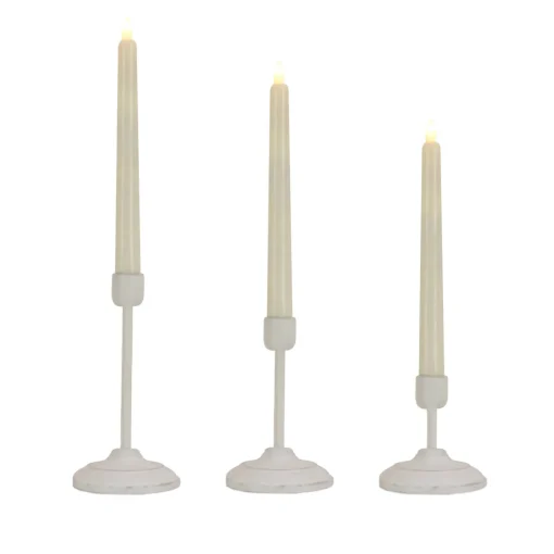 HGTV Home Collection Flameless Heritage Candle Set, White Base