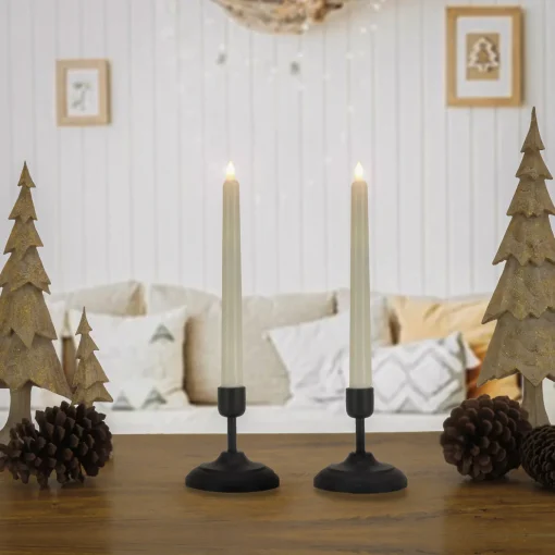HGTV Home Collection Flameless Heritage Candle Pair, Black Base