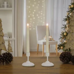 HGTV Home Collection Flameless Heritage Candle Pair, White Base
