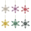 6-Piece HGTV Home Collection Beaded Snowflake Ornaments