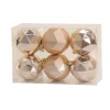 6-Piece Shatterproof Geometric Silver Ornaments