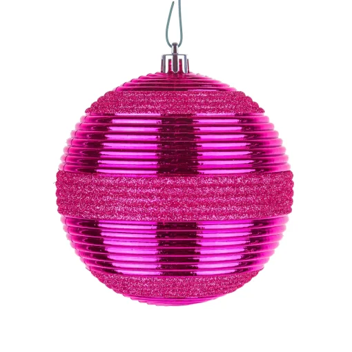 4-Piece Shatterproof Swirling Pink Ornaments