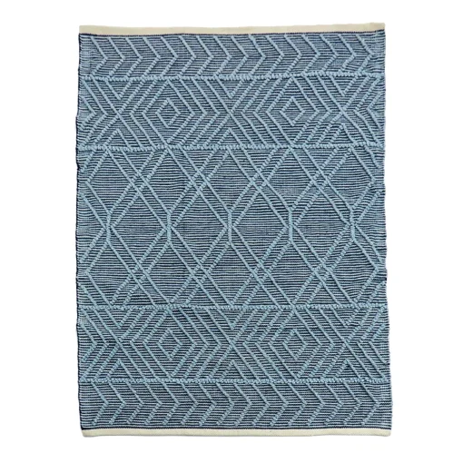 5x7 ft. Navy Blue Hand Woven Outdoor Rug