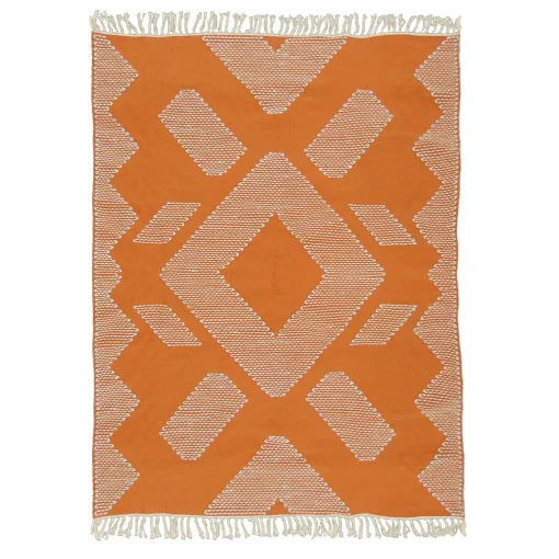5x7 ft. Papaya Hand Woven Outdoor Rug