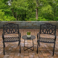 24x26x36 in. Leeds Aluminum Circle All Weather Chairs, Set of 2, Leeds Collection